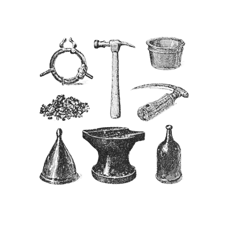 Engraved craftsman&rsquo;s tools — brand